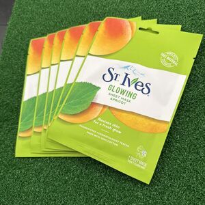 St. Ives GLOWING Sheet face Mask Revives Skin for a Fresh Glow‎ 6 packs NEW